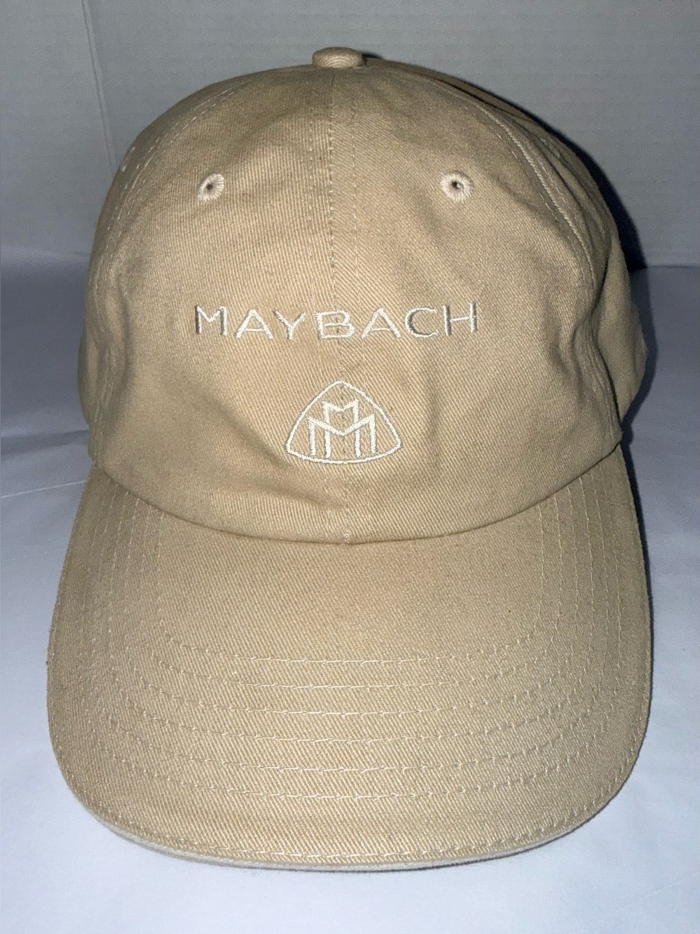 MAYBACH MERCEDES- BENZ Embroidered Logo Beige White Curved Dad Hat Adjustable OS